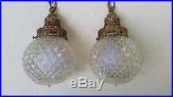 Vintage Hollywood Regency Double Hanging Swag Lamps, 6 x 10