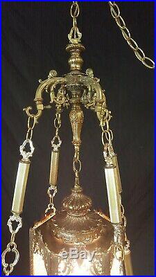Vintage Hollywood Regency Hanging Swag Lamp Table