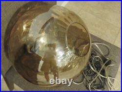 Vintage Hubbell Irridescent Glass Swag Lamp 1970's Flat Circles 10 Globe RETRO