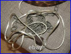 Vintage Hubbell Irridescent Glass Swag Lamp 1970s Flat Circles 11.5 Globe RETRO