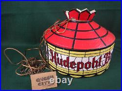 Vintage Hudepohl 16 round hanging plastic bar/beer lamp-light Pendant