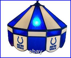 Vintage Indianapolis Colts Tiffany Style Hanging Swag Lamp Light Bar, Man Cave