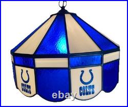 Vintage Indianapolis Colts Tiffany Style Hanging Swag Lamp Light Bar, Man Cave
