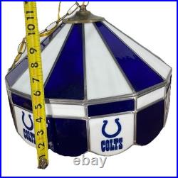 Vintage Indianapolis Colts Tiffany Style Hanging Swag Lamp Light Bar, Man Cave