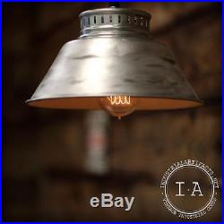 Vintage Industrial Hanging Brushed Chrome Aluminum Ceiling Lamp Light Fixture