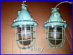 Vintage Industrial Metal Cage Hanging Factory Explosion Proof Light Lamp Ceiling