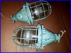 Vintage Industrial Metal Cage Hanging Factory Explosion Proof Light Lamp Ceiling