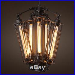 Vintage Industrial Metal Steampunk Chandelier 8 Heads Edison Bulb Hanging Lamp