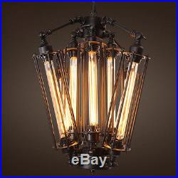 Vintage Industrial Metal Steampunk Chandelier Edison Bulb Pendant Hanging Lamp