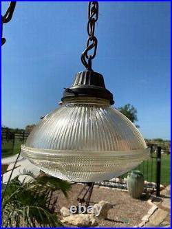 Vintage Industrial Mid Century HOLOPHANE Factory Light Fixture / Ceiling Hanging