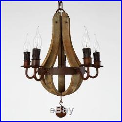 Vintage Industrial Wood Ceiling Lamp Chandelier Pendant Lighting Fixture Hanging