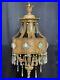 Vintage Jeweled Crystal Hollywood Regency Chandelier Swag Lamp Lantern