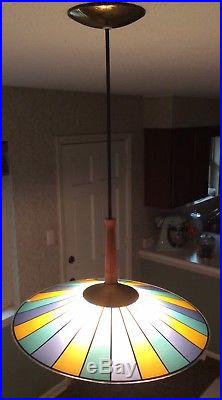Vintage John C. Virden Hanging UFO Light Lamp Retro Mid Century Modern