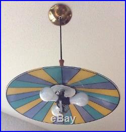 Vintage John C. Virden Hanging UFO Light Lamp Retro Mid Century Modern
