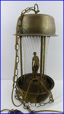 Vintage Johnson Indstries Nude Goddess Mineral Oil Rain Lamp Hanging 30 Rare