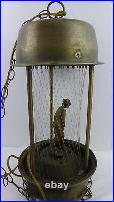 Vintage Johnson Indstries Nude Goddess Mineral Oil Rain Lamp Hanging 30 Rare