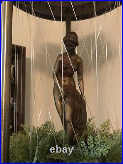 Vintage Johnson Industries MCM Hanging Oil Rain Lamp Nude Lady Greek Goddess