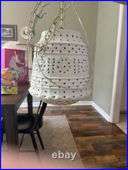 Vintage L. A. W. N. Ware 2310 Hanging Swag Lamp Multicolor Jewel Light MCM Retro