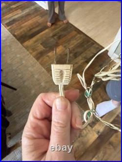 Vintage L. A. W. N. Ware 2310 Hanging Swag Lamp Multicolor Jewel Light MCM Retro