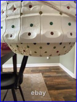 Vintage L. A. W. N. Ware 2310 Hanging Swag Lamp Multicolor Jewel Light MCM Retro