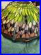 Vintage Large 22 Dragon Fly Tiffany Style Stained Glass Hanging Swag Lamp