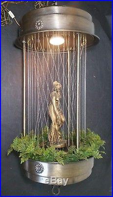 Vintage Large 33 Mineral Oil Rain Greek Goddess Hanging Lamp