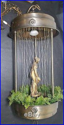 Vintage Large 33 Mineral Oil Rain Greek Goddess Hanging Lamp
