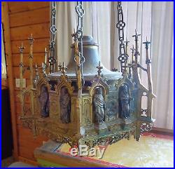 Vintage Large Church Cathedral Sanctuary 12 Apostles Hanging Lamp