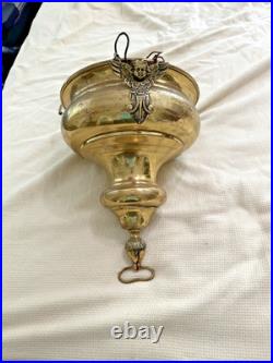Vintage Large Church Sanctuary Brass Hanging Lamp-Untested