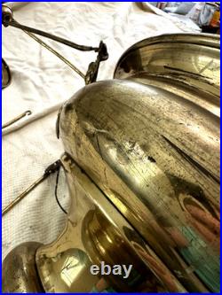 Vintage Large Church Sanctuary Brass Hanging Lamp-Untested