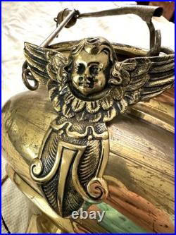 Vintage Large Church Sanctuary Brass Hanging Lamp-Untested