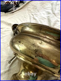 Vintage Large Church Sanctuary Brass Hanging Lamp-Untested