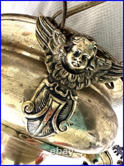 Vintage Large Church Sanctuary Brass Hanging Lamp-Untested