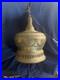 Vintage Large Cut Out Brass Ceiling Hanging Swag Pendant Lamp