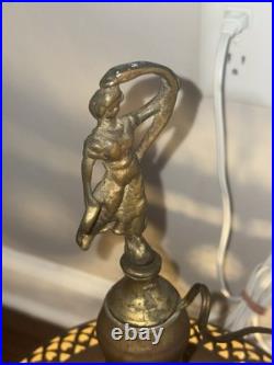 Vintage Large Cut Out Brass Ceiling Hanging Swag Pendant Lamp