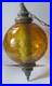 Vintage Large MCM Round Amber Glass Swag Lamp With Diffuser Circles Corded