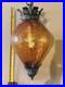 Vintage Large MCM amber Glass Hanging Swag Lamp withdiffuser 1960-70s 24 (60cm)