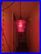 Vintage Large Red Ruby Glass Swag Lamp Hanging Light MCM Gothic Plug-In