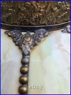 Vintage Large Slag Glass Tulip Hanging Lamp