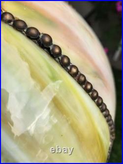 Vintage Large Slag Glass Tulip Hanging Lamp