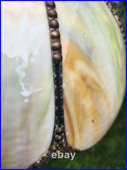 Vintage Large Slag Glass Tulip Hanging Lamp