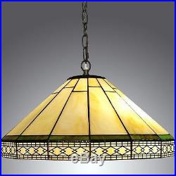 Vintage Light Chandelier Ceiling Hanging Lamp Tiffany Style Stained Glass Shade