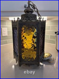 Vintage Lightcraft of California 1963, Gothic Cast Brass Swag Light Fixture