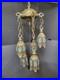 Vintage Loevsky & Loevsky Brass Tulip Swag Lamp 5 Light Tiered Hollywood Regency