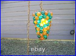 Vintage Lucite Acrylic Grape Cluster Hanging Swag Light Very Lovely