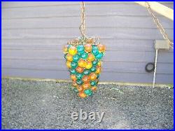 Vintage Lucite Acrylic Grape Cluster Hanging Swag Light Very Lovely