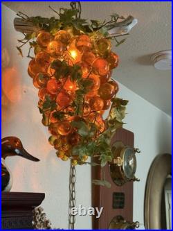 Vintage Lucite Hanging Grape Lamp