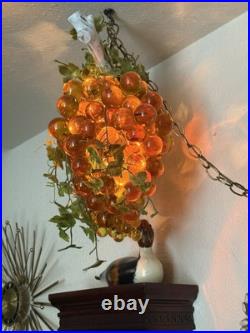 Vintage Lucite Hanging Grape Lamp