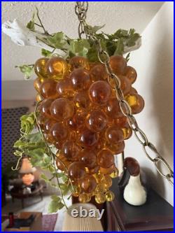Vintage Lucite Hanging Grape Lamp
