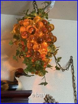 Vintage Lucite Hanging Grape Lamp